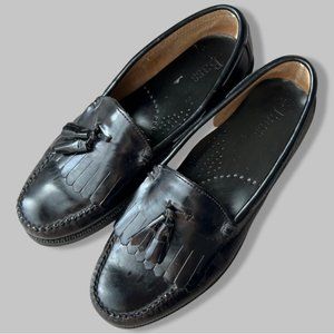 Bass Quimby Black Leather Loafers Leather Shoes With Tassels MENS 8.5